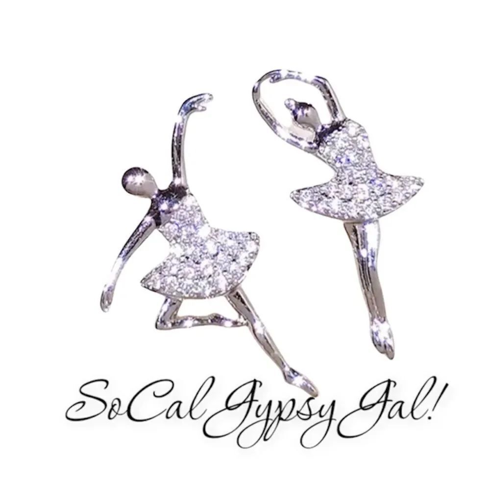 Dancing Ballerina silver cubic zirconia earrings